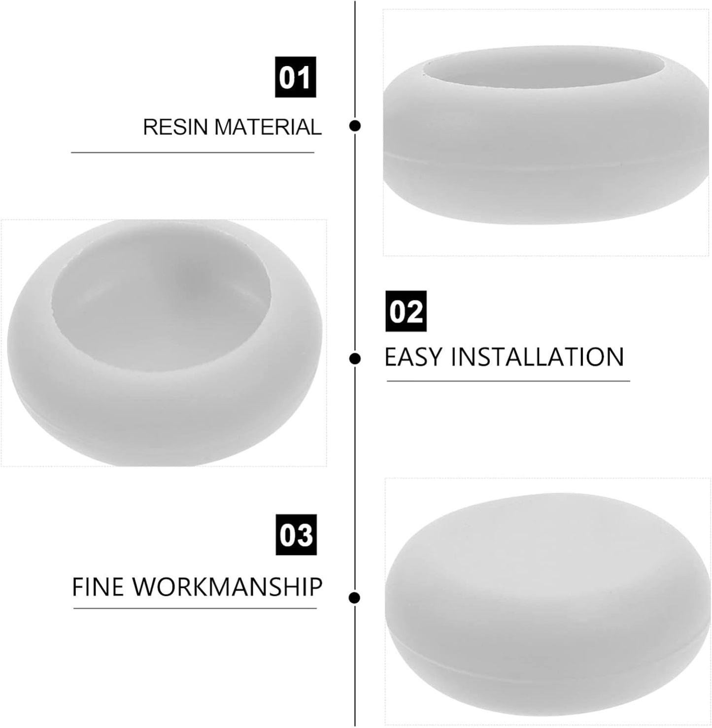 Kichvoe Teapot Lid Silicone Sleeve - 2pcs Replacement Knob Cover for Teapot Lid Protection, Anti-scald White Handle