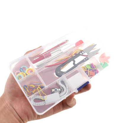 Hahiyo Knitting Accessories Set with Storage Box Needles Stitch Holders Markers Unpicker Crochet Beginner Experienced Stitchers Kit 69 Pieces in One for Sweaters Socks Yarn Sewing Crochet Embroidery