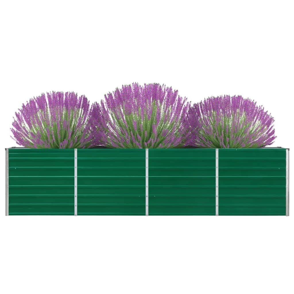 Foknhdi Green Galvanized Raised Garden Bed 126x126x30.3 in Large Metal Planter Box for Outdoor Patio Lawn Herb or Vegetable Gardening