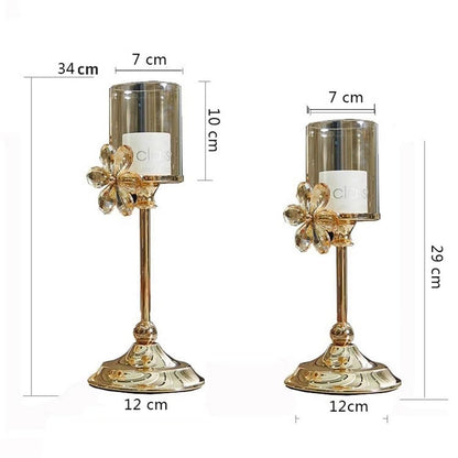 YUHUAWF Candle Holderss Candle Holders Wedding Centerpieces Metal Crystal Candlestick Holders Stand for Table Party Church Decor Decorative Candlestick(Small)