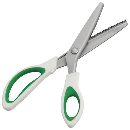 Fri4Free Pinking Shears, 9" Zig Zag Craft Scissors Decorative Edge, Pinking Shears for Fabric Cutting, Professional Dressmaking Sharp Comfort Grips Scrapbook Fabric Sewing Scissors