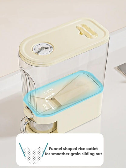 25 Lbs IEEK Rice Dispenser, Large Cereal Dry Food Storage Containers with Measuring Cup and Lid,Moisture Proof Airtight
