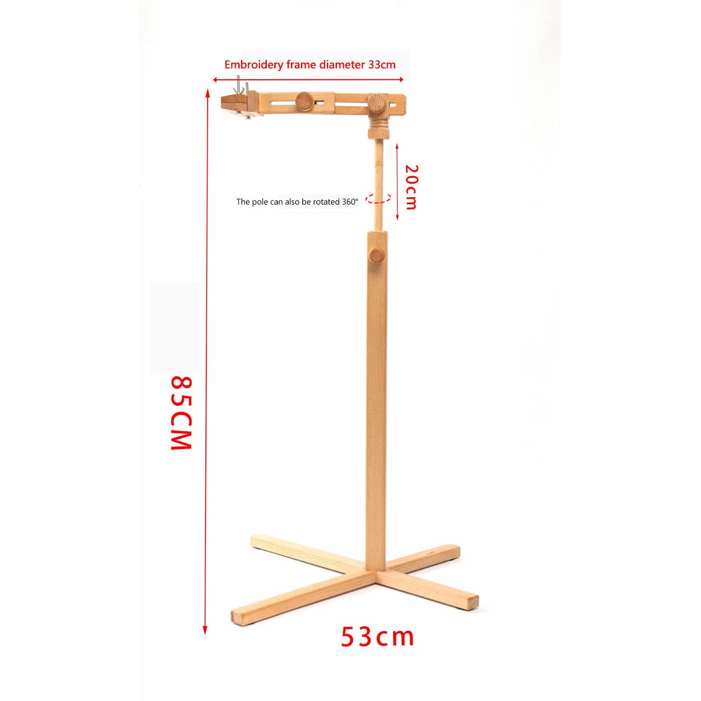ELUKHT Embroidery Hoop Floor Stand,Adjustable Cross Stitch Embroidery Frame,with 13.5cm+14cm+17cm Hoops Rings,Hoop Holder Stand for Hand Work and Needlepoint Craft