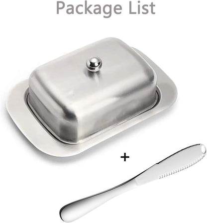 AYZA Butter Dish with Lid and Butter Spreader,Butter Dish Size Perfect for Butter Stick,Multi-Purpose Serving Food Dish