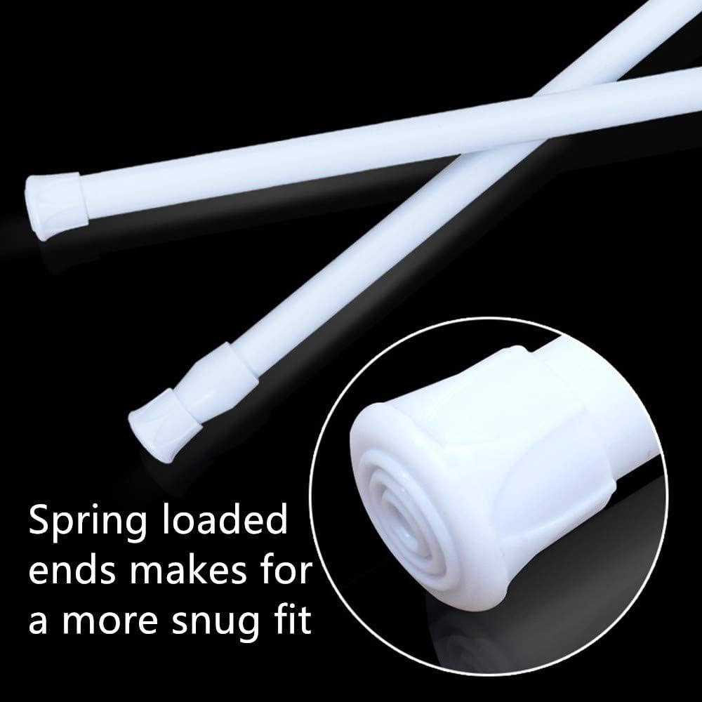 Tension Rods 6 Pack, Adjustable Spring Steel Bars 21.6 to 35.4 Inches, Extendable Width for Curtain, Shower, Closet