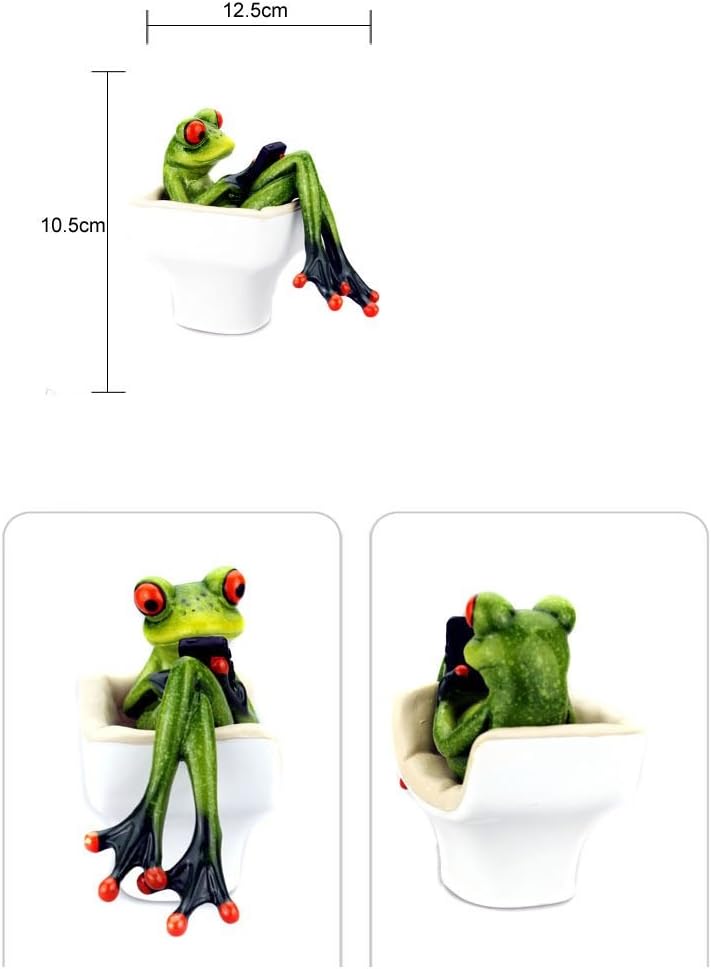 StealStreet SS-G-61233, Green Frog Decorative Figurine, Bathroom Business