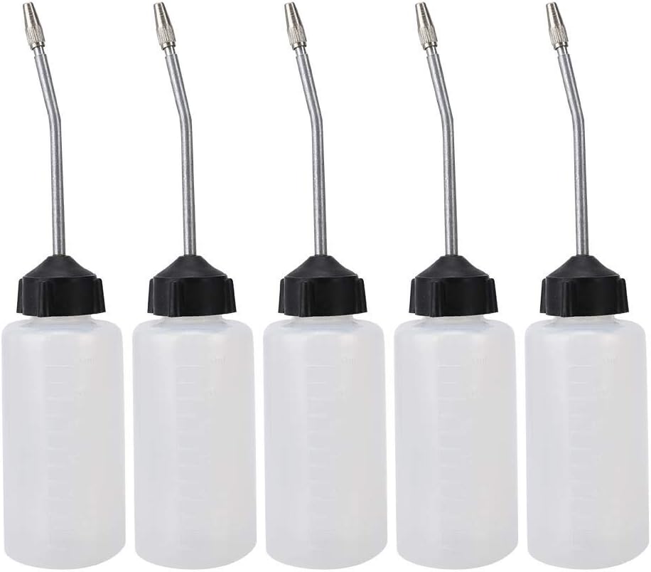 HEEPDD 5Pcs Sewing Machine Oil Dispenser, 120mL Precision Oil Bottle with Lengthened Nut Tip for Lubricating Machines
