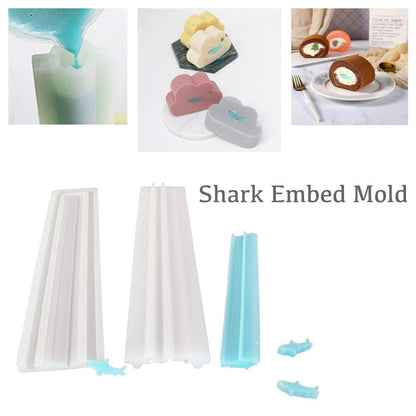 Shark Shaped Long Tube Silicone Soap Mold Shark Column Chocolate Candy Mold for Mousse Cake Baking Handmade Candle Mold Embed Soap Making Supplies