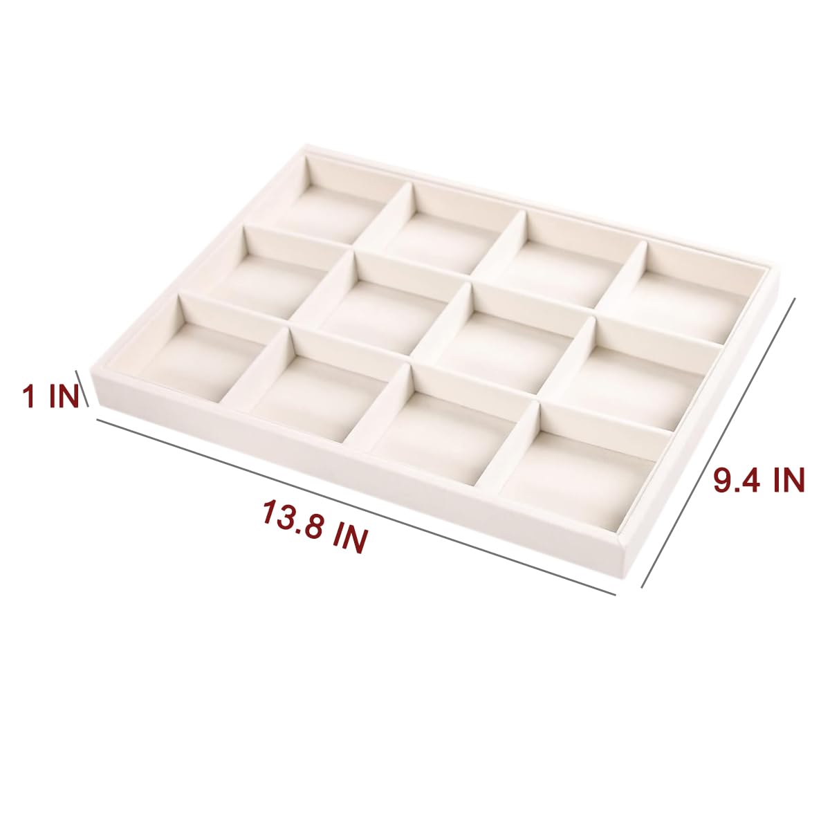 Coward 2PC Stackable 12 Grids Jewelry Organizer Tray Bracelet Display Stand for Selling Velvet Necklace Holder Earring Box Storage (12grid+12grid)