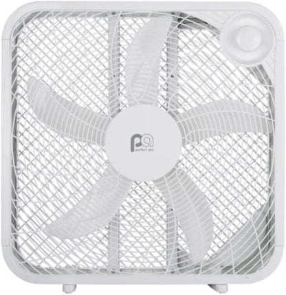 PerfectAire Box Fan - 20-Inch Height with 3 Speed Settings for Optimal Cooling