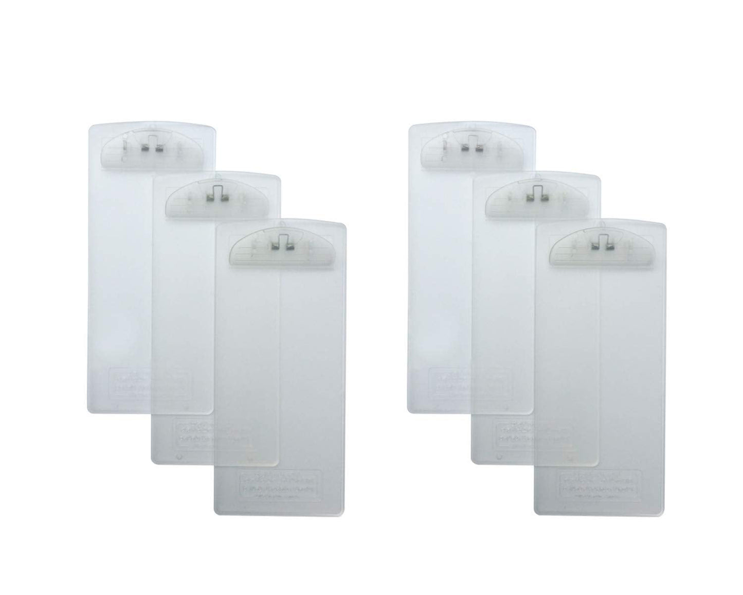 Plastic Clipboard, for Memo, Menu, Credit Card Receipt, 4x9in, 6-Pack (Transparent)