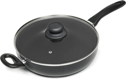IMUSA USA Jumbo Cooker with Lid, 11-Inch, Black