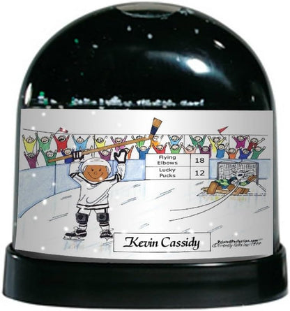 PrintedPerfection.com Personalized Male Hockey Player Snow Globe Gift