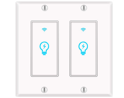 Smart Light Switch, Compatible with Alexa, Google Assistant, IFTTT, WiFi Light, Neutral Wire Required, Schedule Setting APP Remote Control, ETL, No Hub Required (Smart Switch 2pack)