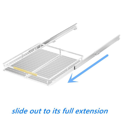 MIYUPTC Pull Out Cabinet Organizer 2Pack, Heavy Duty Slide Out Pantry Shelves, Sliding Drawer Pantry Shelf for Kitchen, Living Room, Home, 14.16''-24.16''W x 17.3''D
