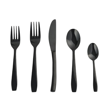 LIDEYING Black 60 Piece Silverware Set,Stainless Steel Flatware Set for 12,18/0 Rust-Proof Cutlery Set with Forks & Spoons,Mirror Polished Dishwasher Safe - Heavy Duty Tableware for Home & Dining