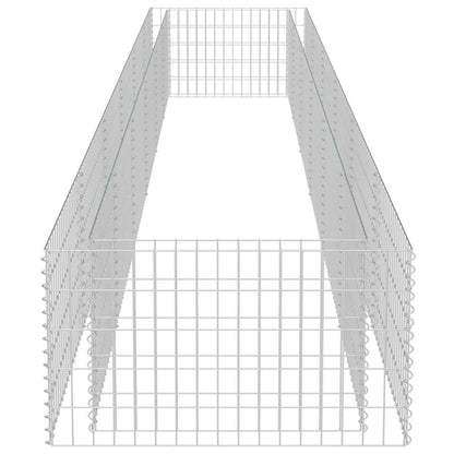 Foknhdi Galvanized Steel Large Gabion Raised Bed 212.6"x35.4"x19.7" Silver Planter Box for Vegetables, Herbs & Flowers