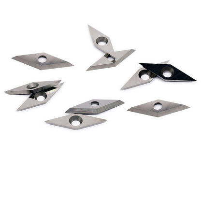 Asieg Tool Diamond Tungsten Carbide Insert 32x10x2.5-30° Cutter Knives with Sharp Point fit for DIY Wood Lathe Turning Detailer Tools Kit or Woodworking Machine Tools Accessories 10pcs