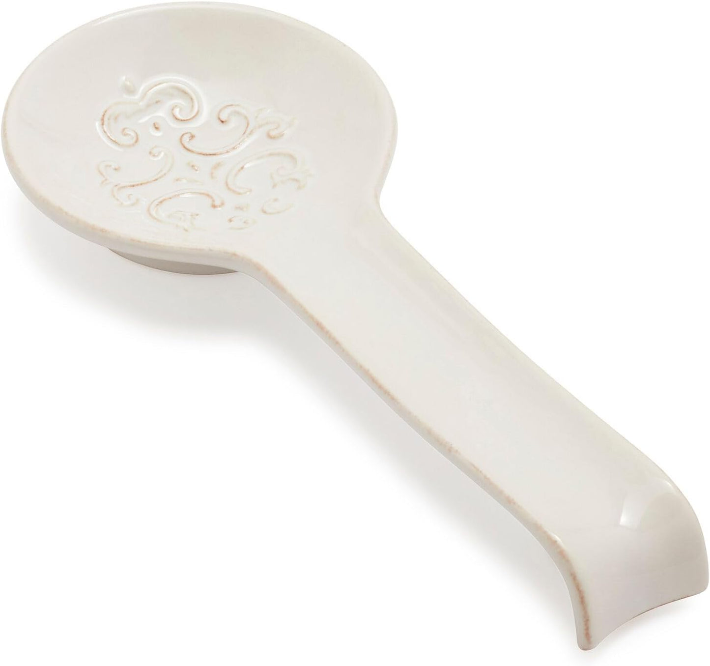 Sur La Table Pearl Stoneware Spoon Rest, White