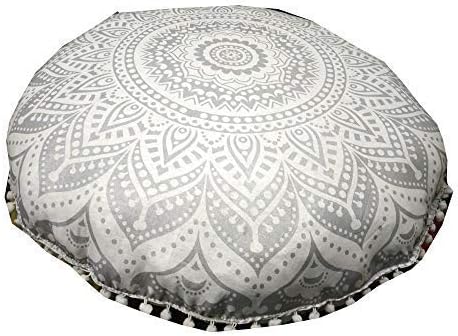 24" Large Round seat Floor Cushion Chair Ottoman Cover Pouf Pillow Meditation Floor Cushions for Adults Seating pouffe