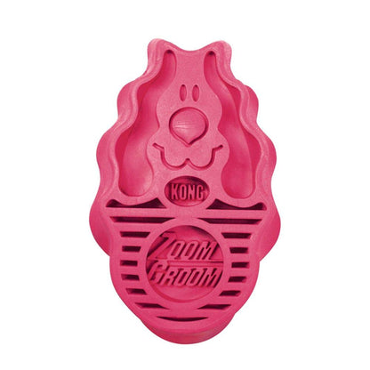 KONG - ZoomGroom - Dog Brush for Grooming and Shampooing - Red Brush for Large Dogs