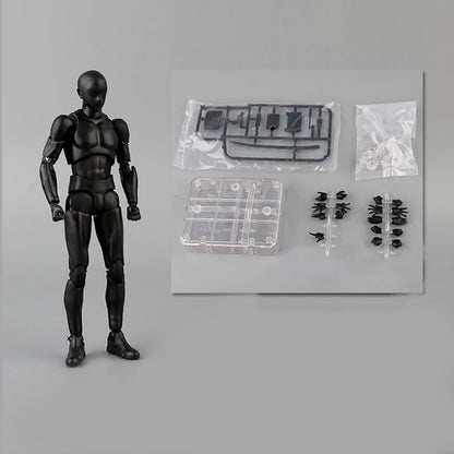 Haniforever Artists Manikin Art Mannequin Figures Supplies Drawing Tools,Small Drawing Figure Model for Sketching,Painting,Action Figure Set(Black,Male)