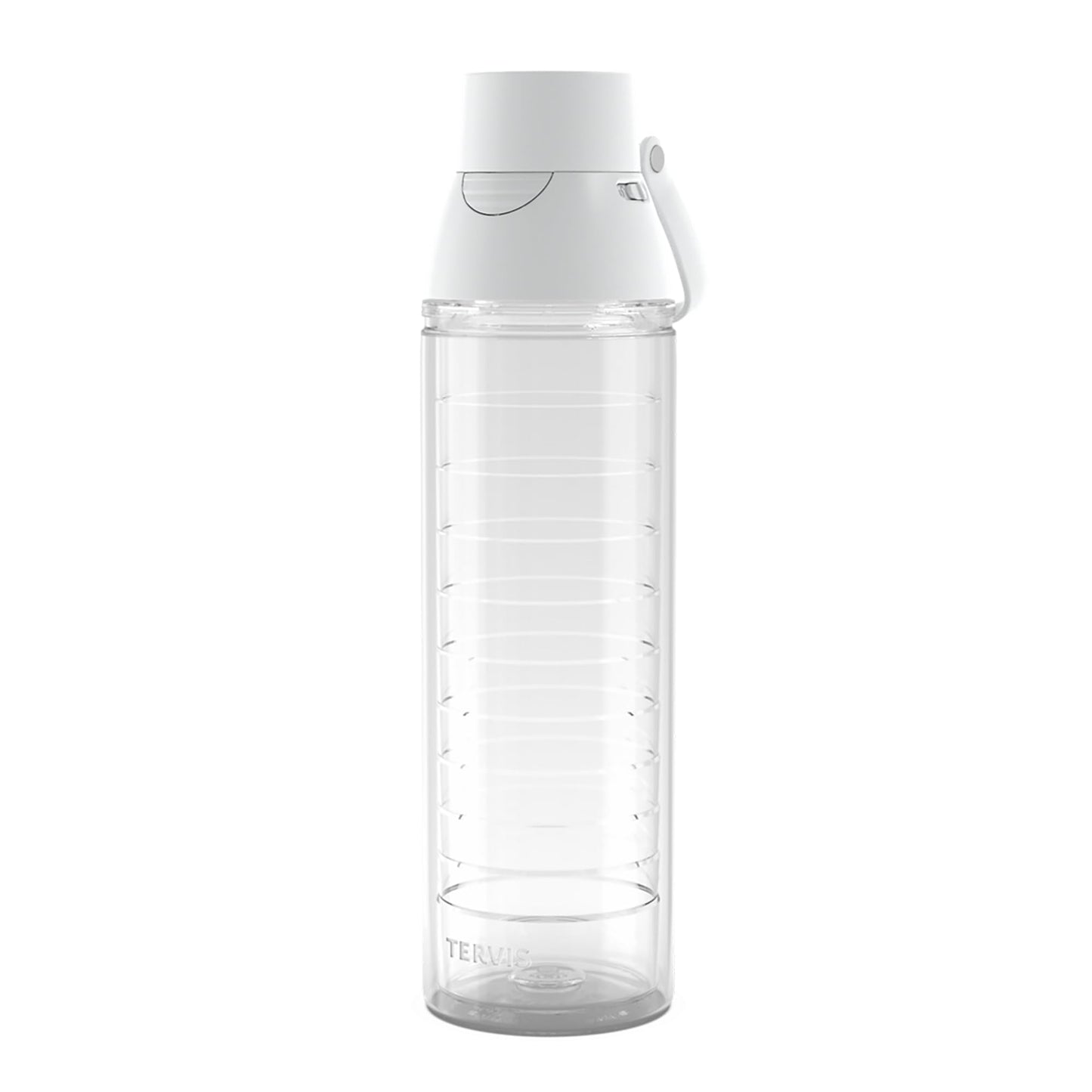 Tervis Venture Lite Clear & Colorful Lidded Made in USA Double Walled Insulated Tumbler Travel Cup Keeps Drinks Cold & Hot, 24oz Water Bottle, White Lid