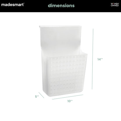 madesmart Over-Door Organizer, Storage for Aluminum Foil, Parchment Paper & Kitchen Wraps, Dual Divided Bins with Soft-Grip Over-Door Hook, White