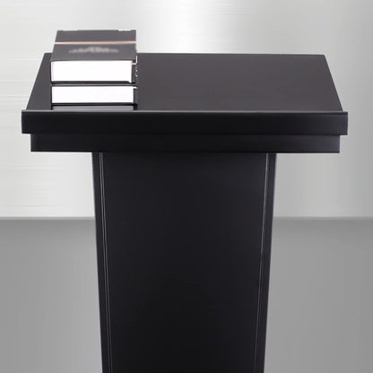 Lectern Podium Stand, Podium,Tilt Design Standing Desk Host Stage Speaking Reading Table, for Classroom Conference and Auditorium/Black/58x48x120cm