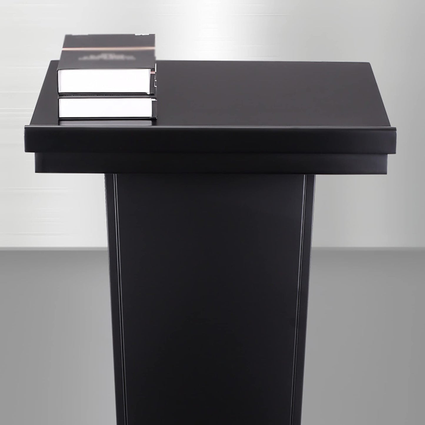 FAiruo Stand Up Lectern Podium,Tilt Design Standing Desk Host Stage Speaking Reading Table, for Classroom Conference and Auditorium/White/58x48x120cm