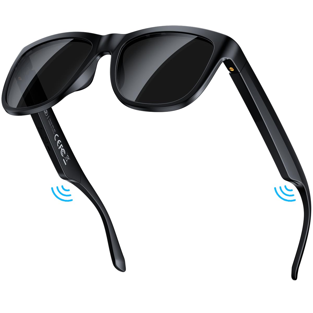 Smart Bluetooth Glasses,Built-in Mic & Speakers,Smart Wireless Headphone Sunglasses for Men and Women,Athletic/Outdoor UV Protection and Voice Control,Unisex(Black)