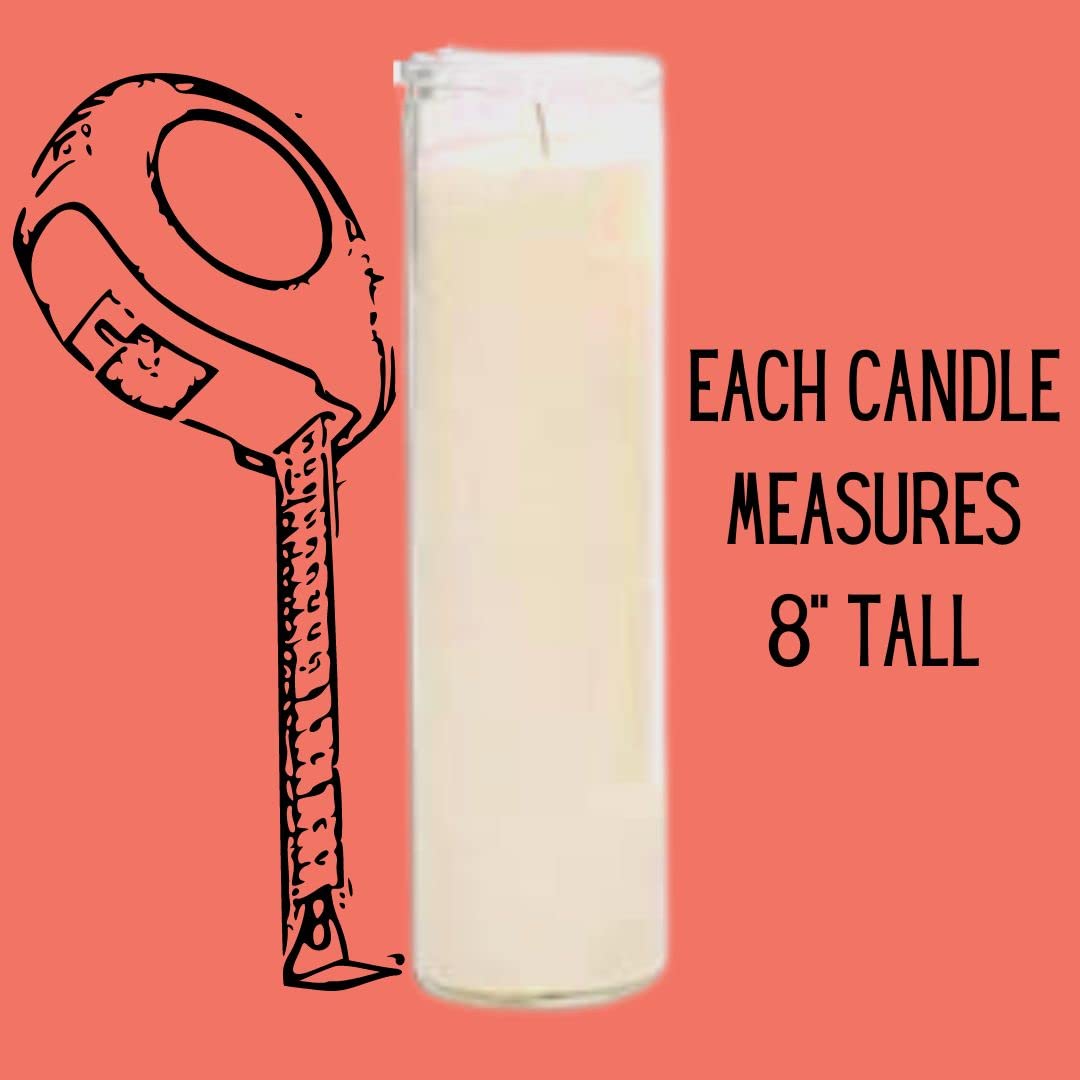 Glass Assorted Religious Candle, White, Case of 12 (1)
