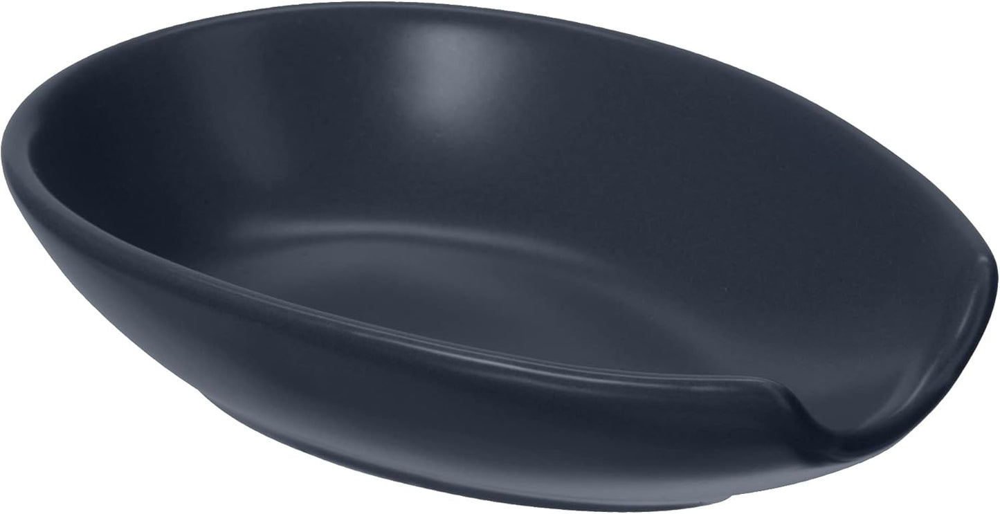 OGGI Spooner Ceramic Spoon Rest, Spoon Holder for Countertop, Kitchen Decor, Coffee Bar Accessories, Midnight Blue