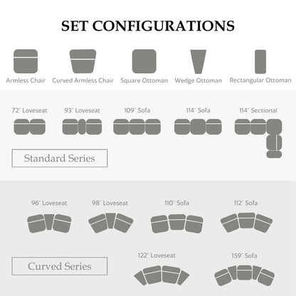 Furniture of America Tatiana Modern Chenille 3-Piece Curved Modular Sectional Sofa with Adjustable Backrest for Living Room, Office, Free-Combined, FSC & Oeko TEX Certified, Gray