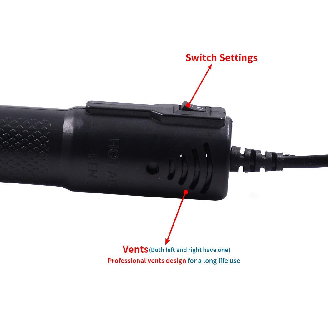 mofa Embossing Heat Pen,Mini Heat Gun,Hot Air Pen Tools Shrink Pen with Stand For DIY Embossing And Drying Paint Multi-Purpose Electric Heating Nozzle 150W 110V (Black,Black)