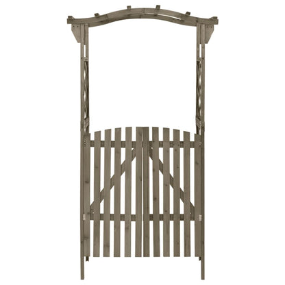 Fregramei Wooden Pergola with Gate, Outdoor Climbing Plants Garden Arbor for Lawn, Poolside, Backyard, Patio, Terrace, 45.7"x15.7"x80.3" Gray Solid Firwood,-254