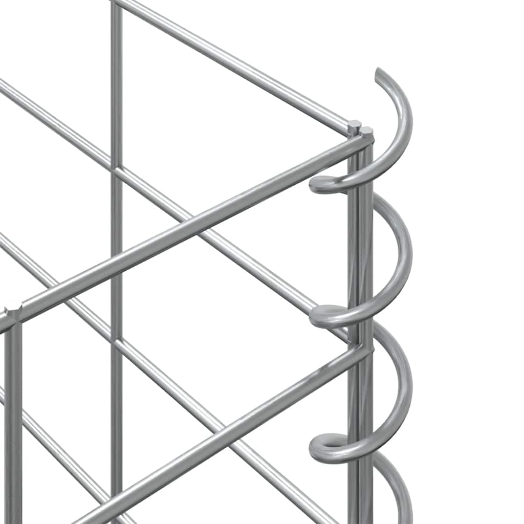 Foknhdi 3-Pack Large Silver Gabion Raised Garden Bed 78.7 in Tall Rust-Proof Iron Planter Box for Outdoor Patio, Balcony & Courtyard