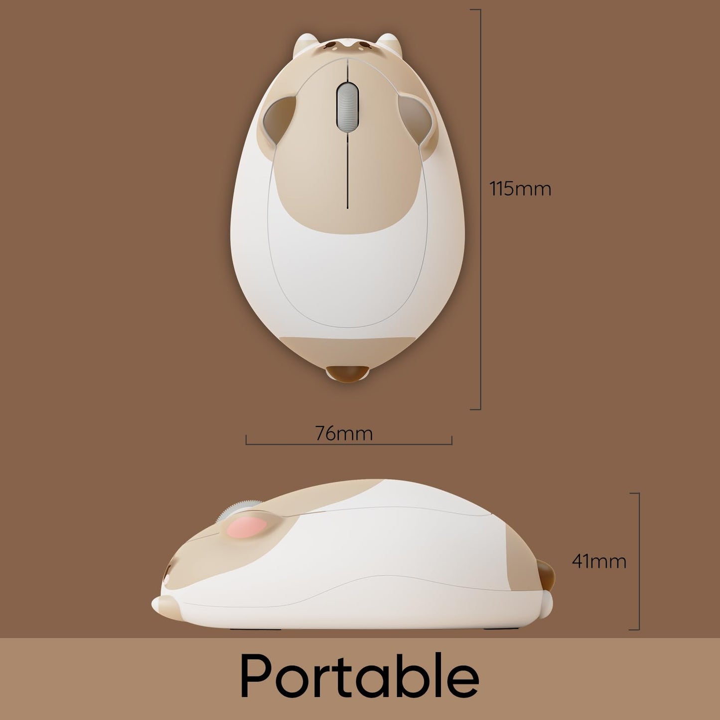 Akko Cat Theme Wireless Gaming Mouse, 2.4G GHz with a USB Receiver, Cute Optical Cordless Cartoon Mice for Computer/Laptop/Desktop/PC, Compatible with Mac/Win (Gray Mimo)