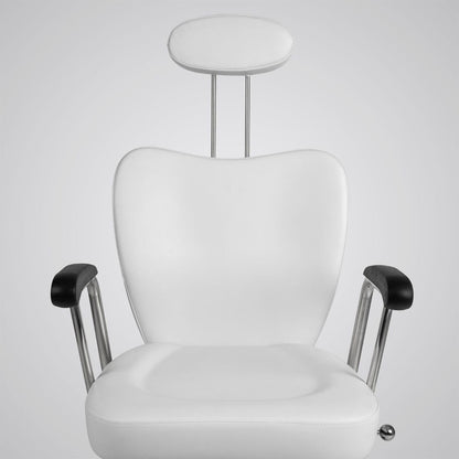 Minerva Beauty Milano All Purpose Salon Styling Chair in White | Reclining Hydraulic All Purpose Chair with Removable Headrest for Barber, Beauty & Threading