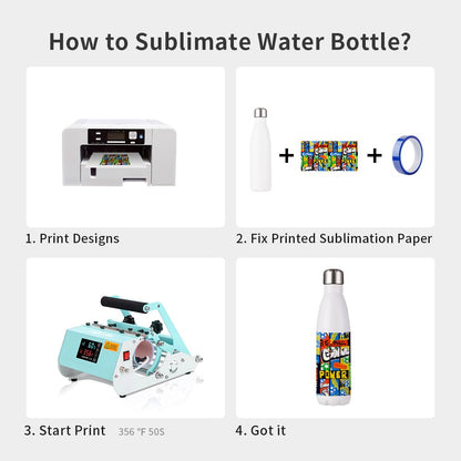 PYD Life 17 OZ Sublimation Sports Water Bottles Blanks White Stainless Steel Tumbler Vacuum Flasks with Lid for Tumbler Heat Press Sublimation Oven Printing 4 Pack