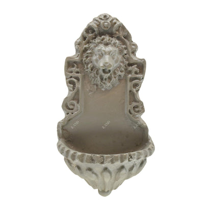 iLAND 1/12 Scale Garden Accessories Outdoor Miniature Birdbath Fountain & 2 Lion Wall Reliefs Mini Ornaments for Garden Dollhouse Décor Dollhouse Accessories