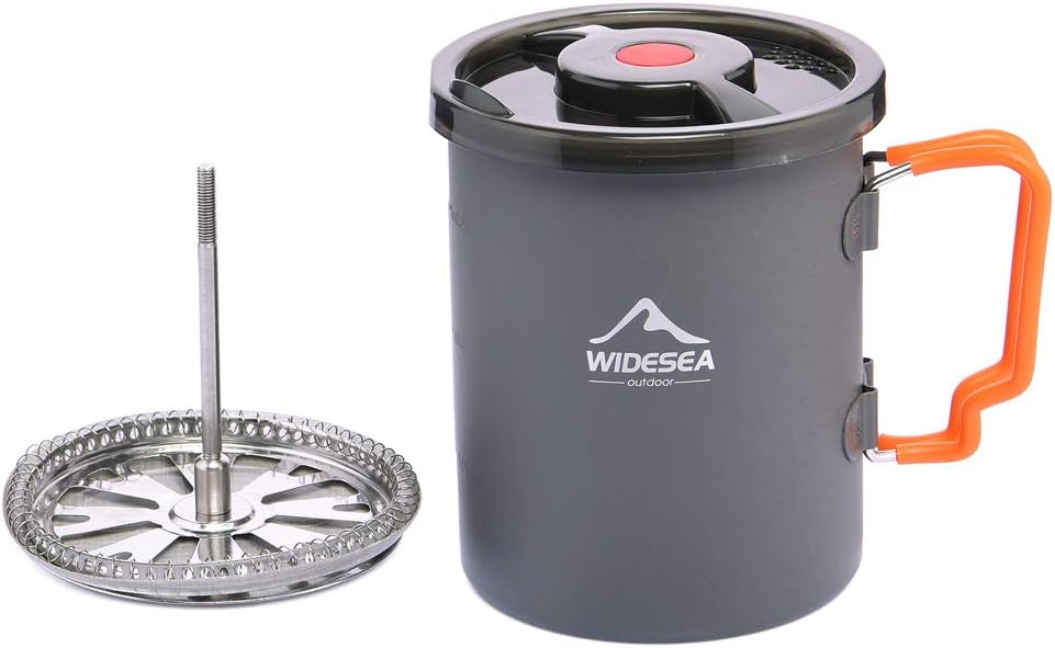 widesea Camping Coffee Pot 750ML | French Press Coffee Maker, Lightweight Backpacking Pot with Collapsible Handle for
