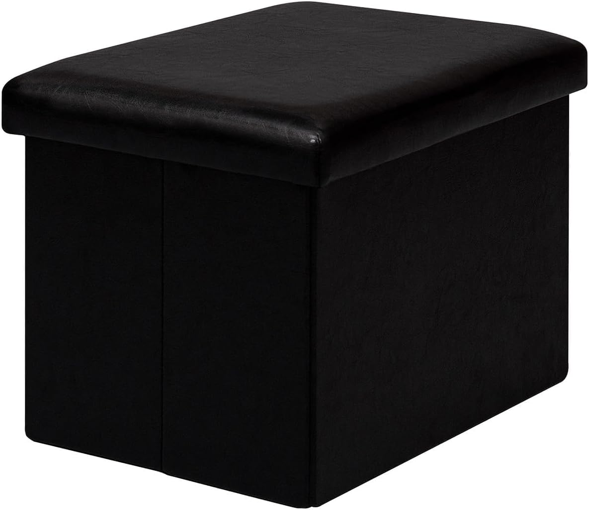 16.5"x12.6"x12.6" B FSOBEIIALEO Folding Storage Ottoman Cube Faux Leather Ottomans for Living Room, Bedroom, Home