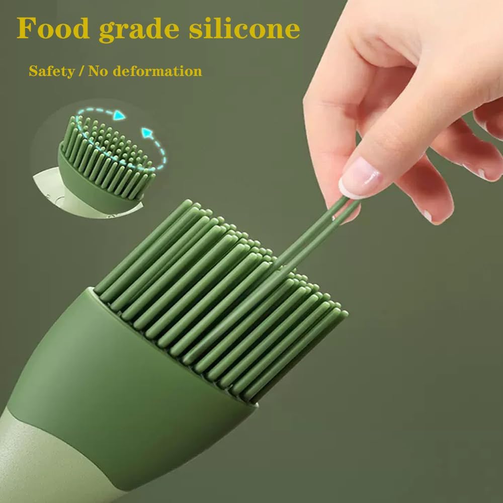 200ml gugululu Olive Oil Dispenser Bottle with Brush - High Capacity Glass Olive Oil Dispenser for Kitchen Cooking
