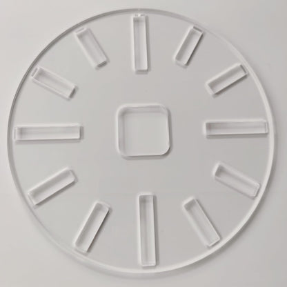 Kingria 10" Calibre Clock Template Handle Router Template Woodworking 1/4'' Thick DIY Clock Board with Dials Acrylic Inlay Clock Template