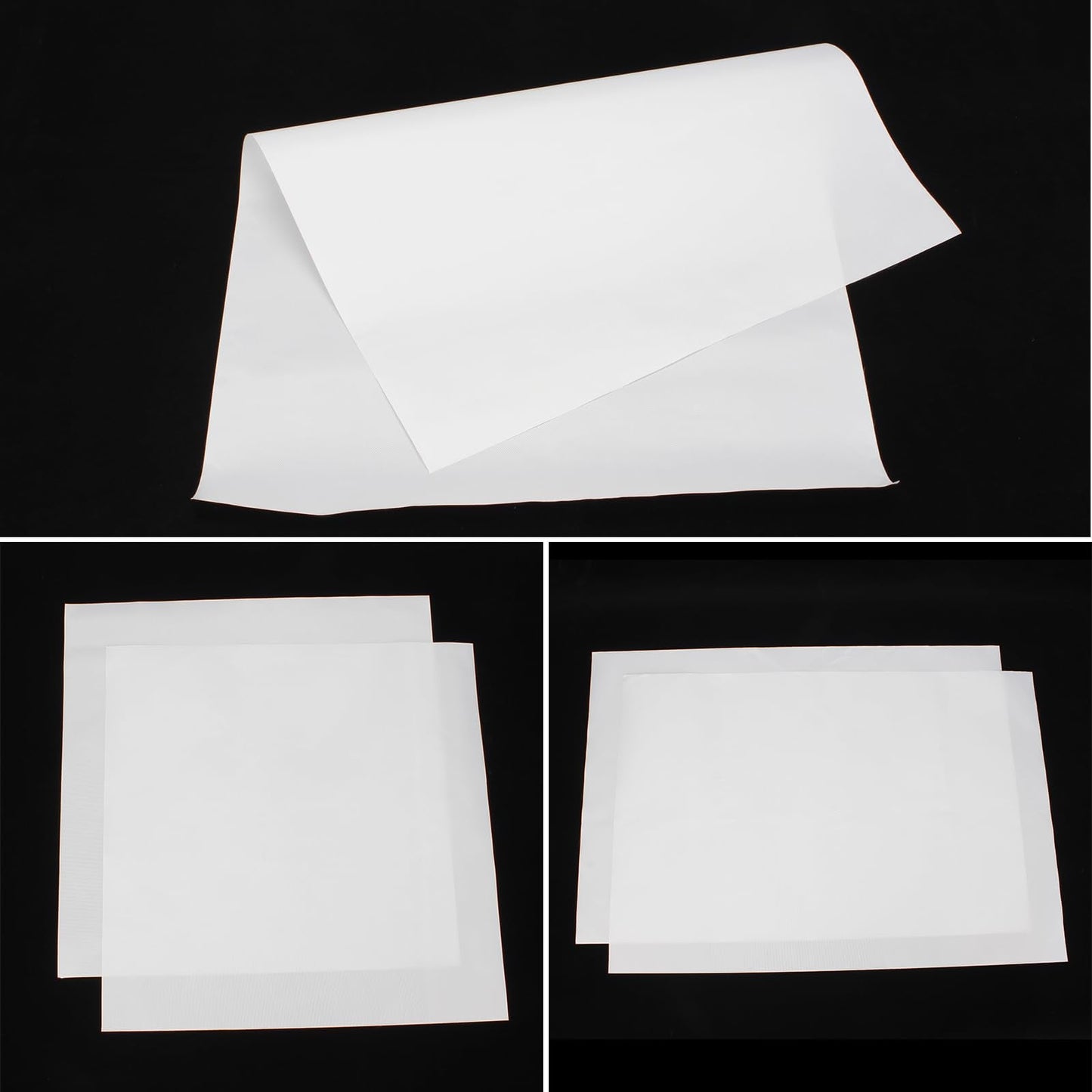KVMORZE 6 Pack White PTFE Virgin Sheets, Multiple Sizes Applique Pressing Teflon Sheets, 1/16'' Thick Non Stick Craft Mat for Applique Pressing, Heat Press Transfer, Ironing, Arts and Crafts