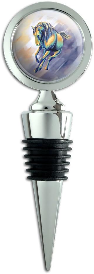 Horse Running Painting Cool Colors Wine Bottle Stopper