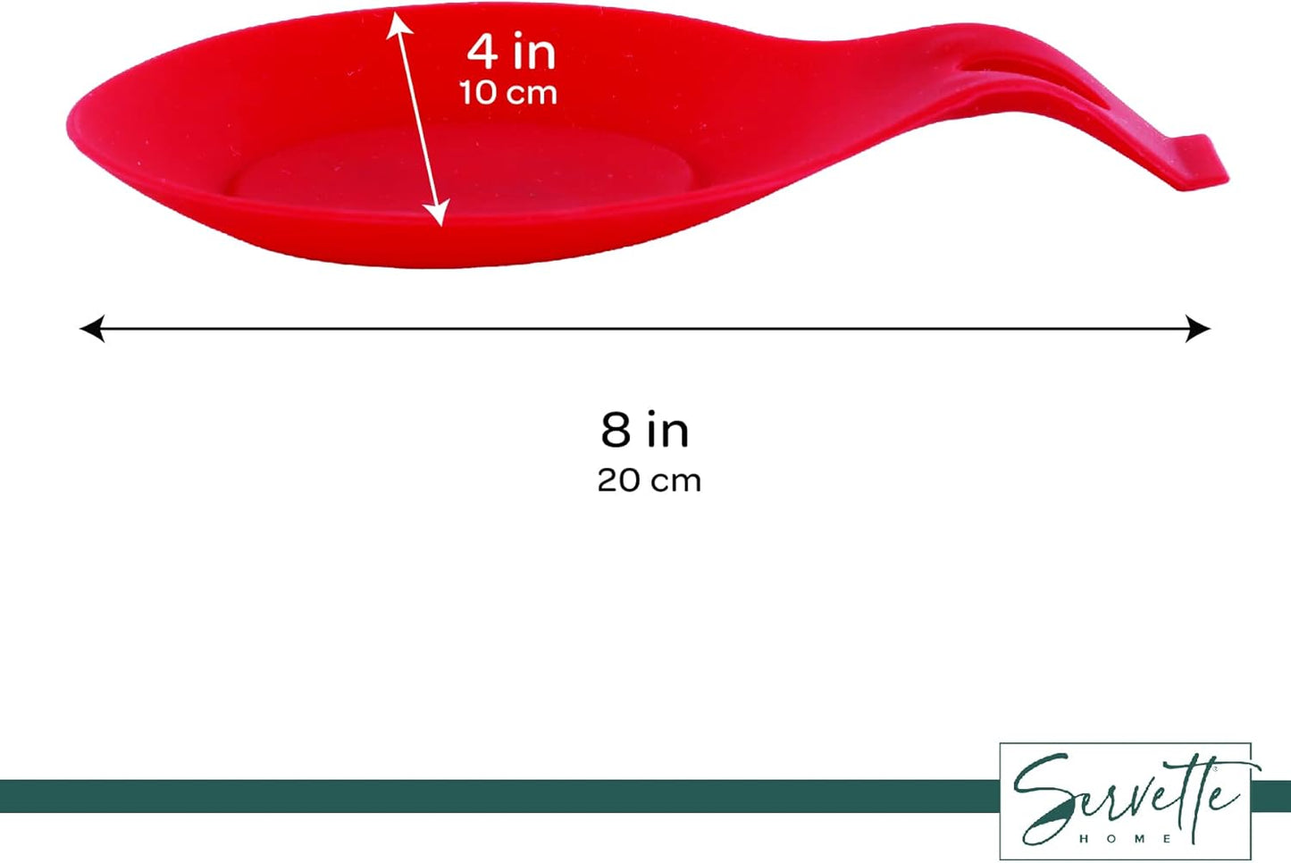 Silicone Spoon Rest for Kitchen, Spoon Holder - Red