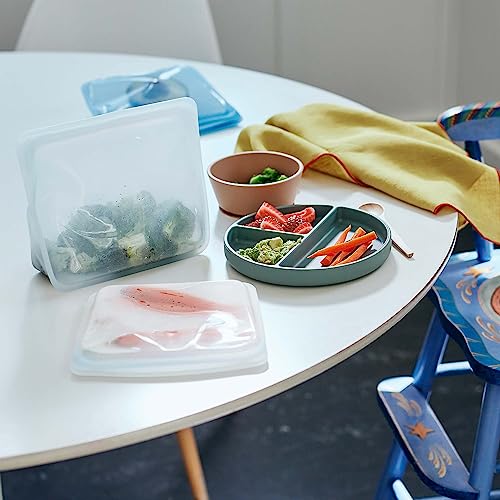 Stasher Premium Silicone Reusable Food Storage Bags, 4-Pack, Endangered Seas, Multi-Use Food Storage Bags, Lunch Bag, Travel Containers, BPA Free, Leak-free, Dishwasher-Safe, Eco-friendly