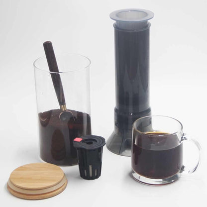 Portable Travel Coffee Maker Press, Camping Coffee Press, Compatible with K Cups and Ground Coffee, 4~12 OZ